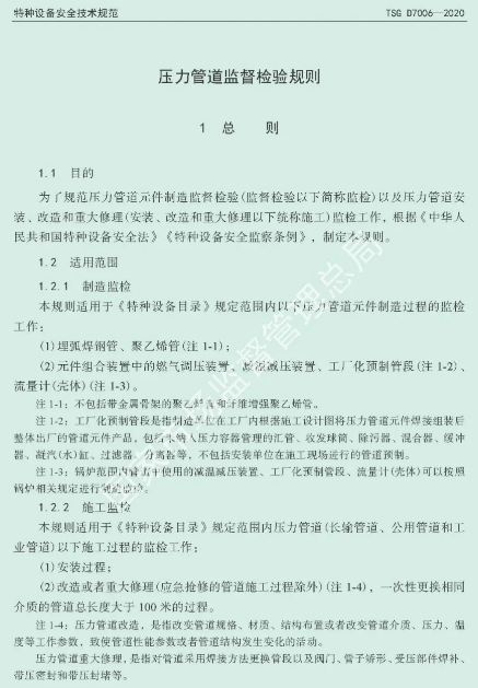 壓縮機行業標準能效：最新TSG D7006-2020《壓力管道監督檢驗規則》發布