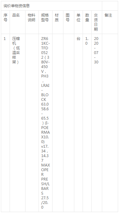 寧夏能源鋁業(yè)臨河發(fā)電分公司壓縮機(jī)（低溫采樣架）采購(gòu)招標(biāo)